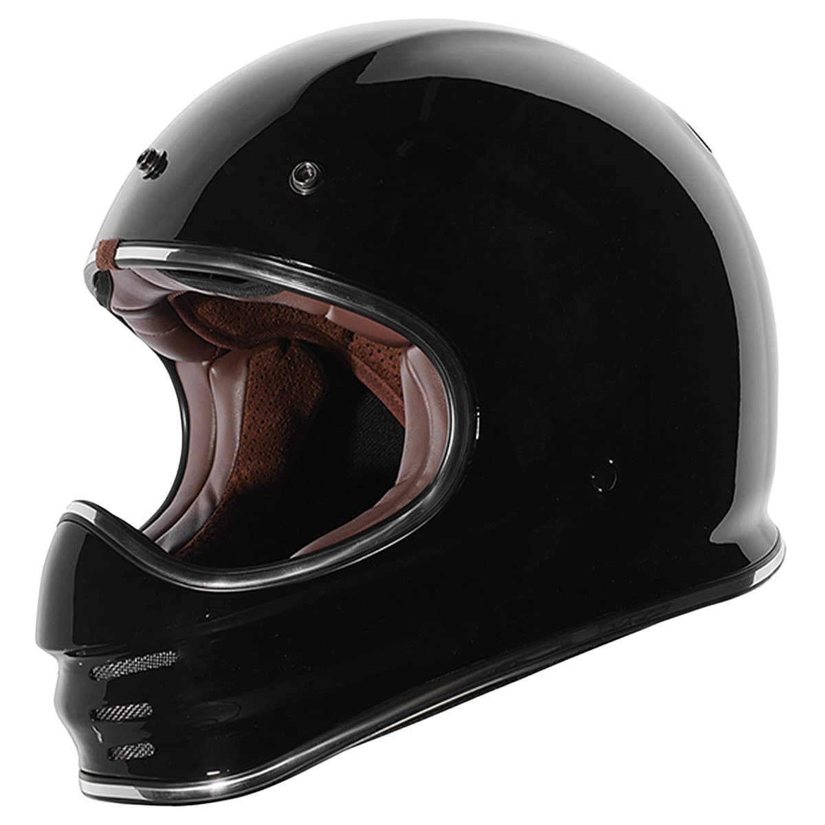 TORC T3 Retro Motorcycle Helmet (Gloss Black) - XXL