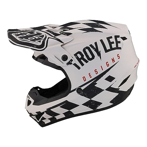 Troy Lee Designs SE4 Polyacrylite Race Shop Helmet (White/Black) - Medium