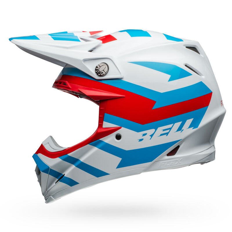 Bell Moto-9S Flex Helmets (Banshee Gloss White/Red)