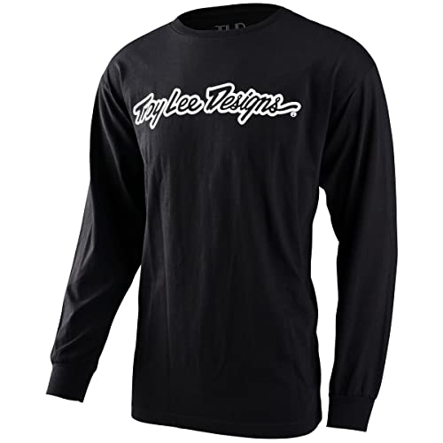 Troy Lee Designs Signature Long Sleeve Shirt (SMALL) (BLACK)