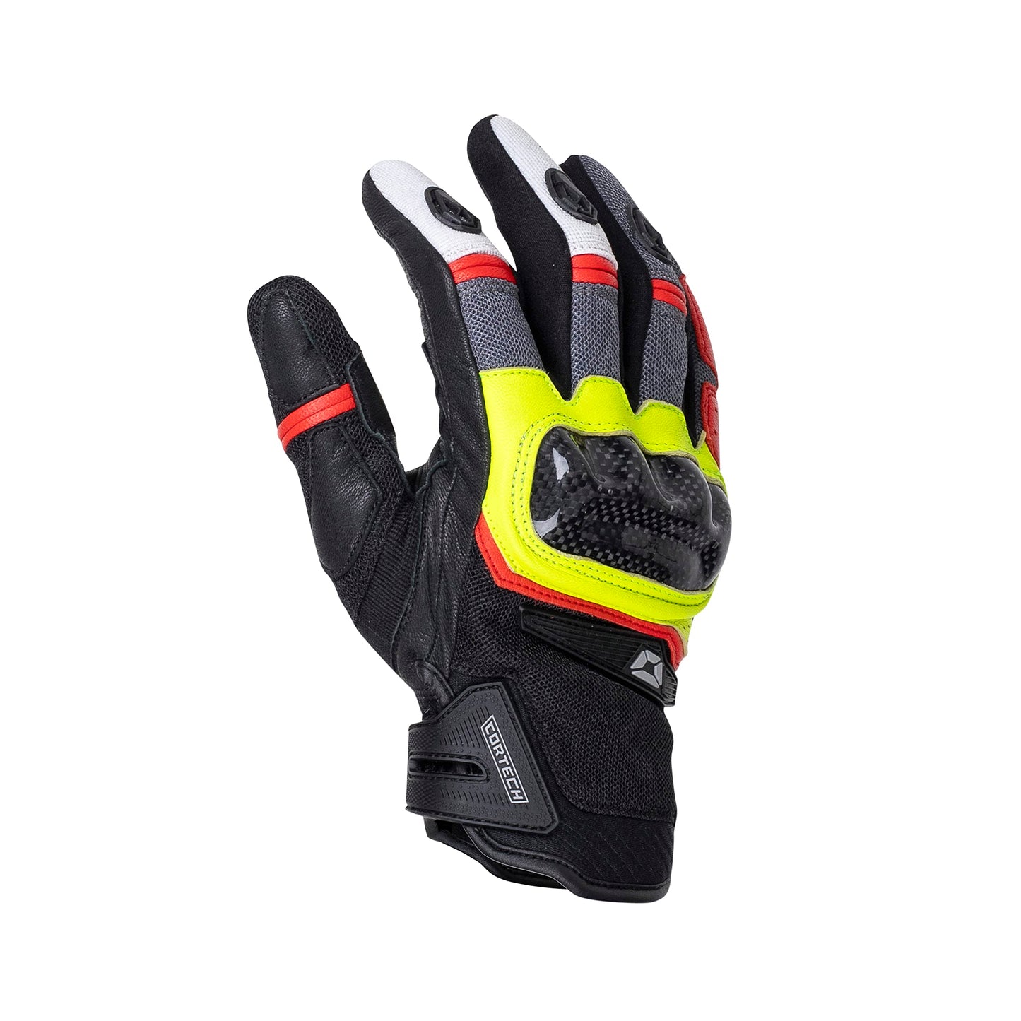 Cortech Sonic-Flo Motorcycle Gloves (Red/Hi-Viz) - XL