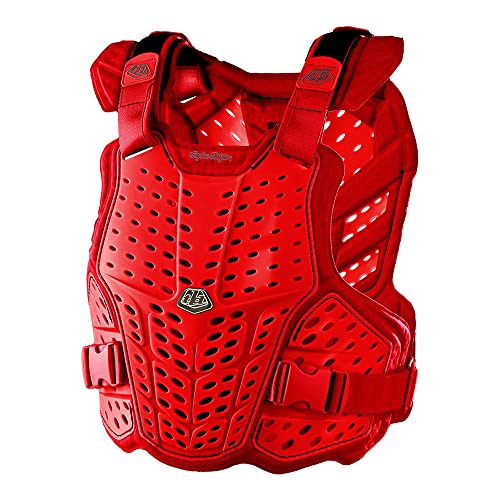 Troy Lee Designs Motocross Motorcycle Dirt Bike Chest and Back Protector for Adult Men Women and Unisex, Rockfight (XS/SM, Red)