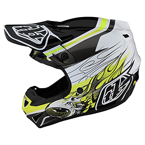 Troy Lee Designs SE4 Polyacrylite Skooly Motocross Helmet Youth  (Black/Yellow)