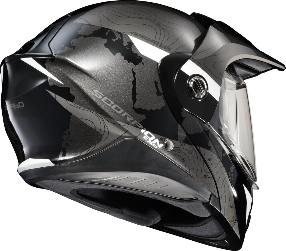 ScorpionEXO AT960 Modular Adventure Street Helmet (Topographic Black/White)