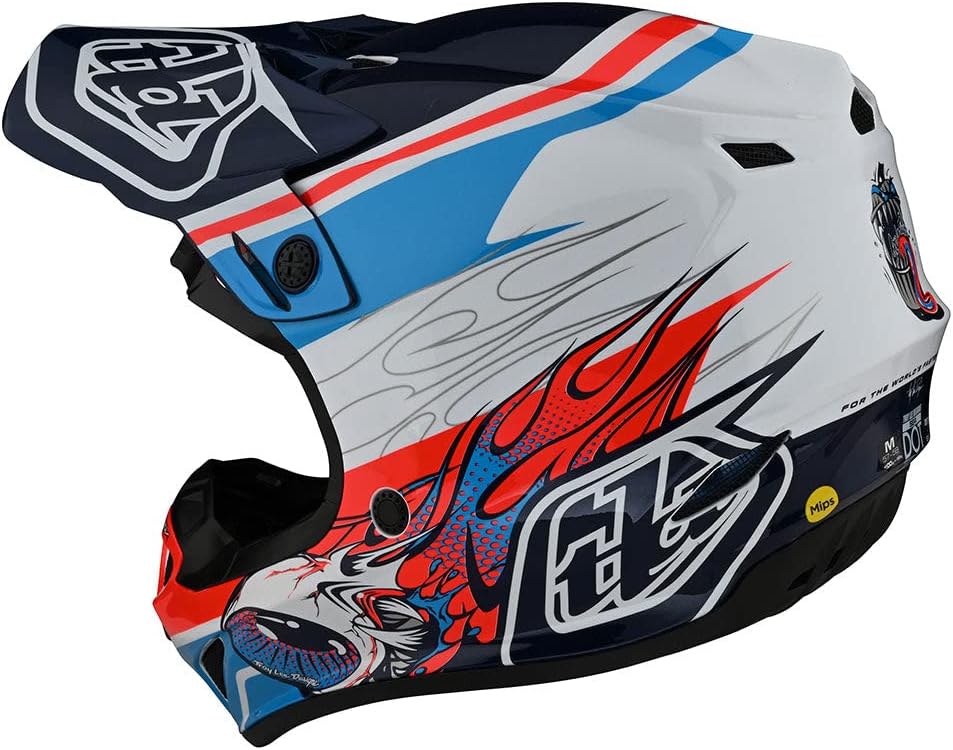 Troy Lee Designs SE4 Polyacrylite Helmet W/MIPS (Blue/Orange) - XS