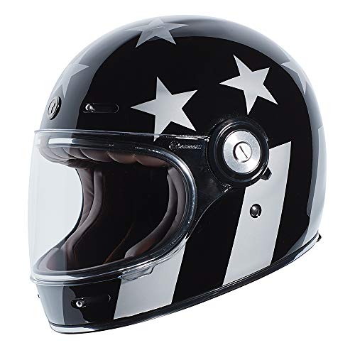 TORC T1 Retro Motorcycle Helmet (Captain Vegas Gloss Black) - Small