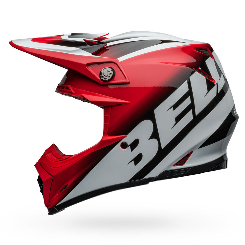 Bell Moto-9S Flex Helmets (Rail Gloss Red/White)