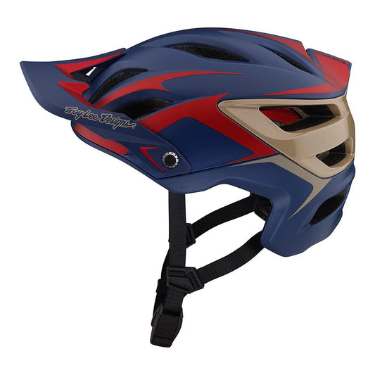 Troy Lee Designs A3 Fang Adult Mountain Bike Helmet MIPS EPP EPS Premium Lightweight 16 Vents 3-Way Adjustable Detachable Visor All Mountain Enduro, Trail BMX Off-Road MTB (Dark Blue/Burgundy, XL/XXL)