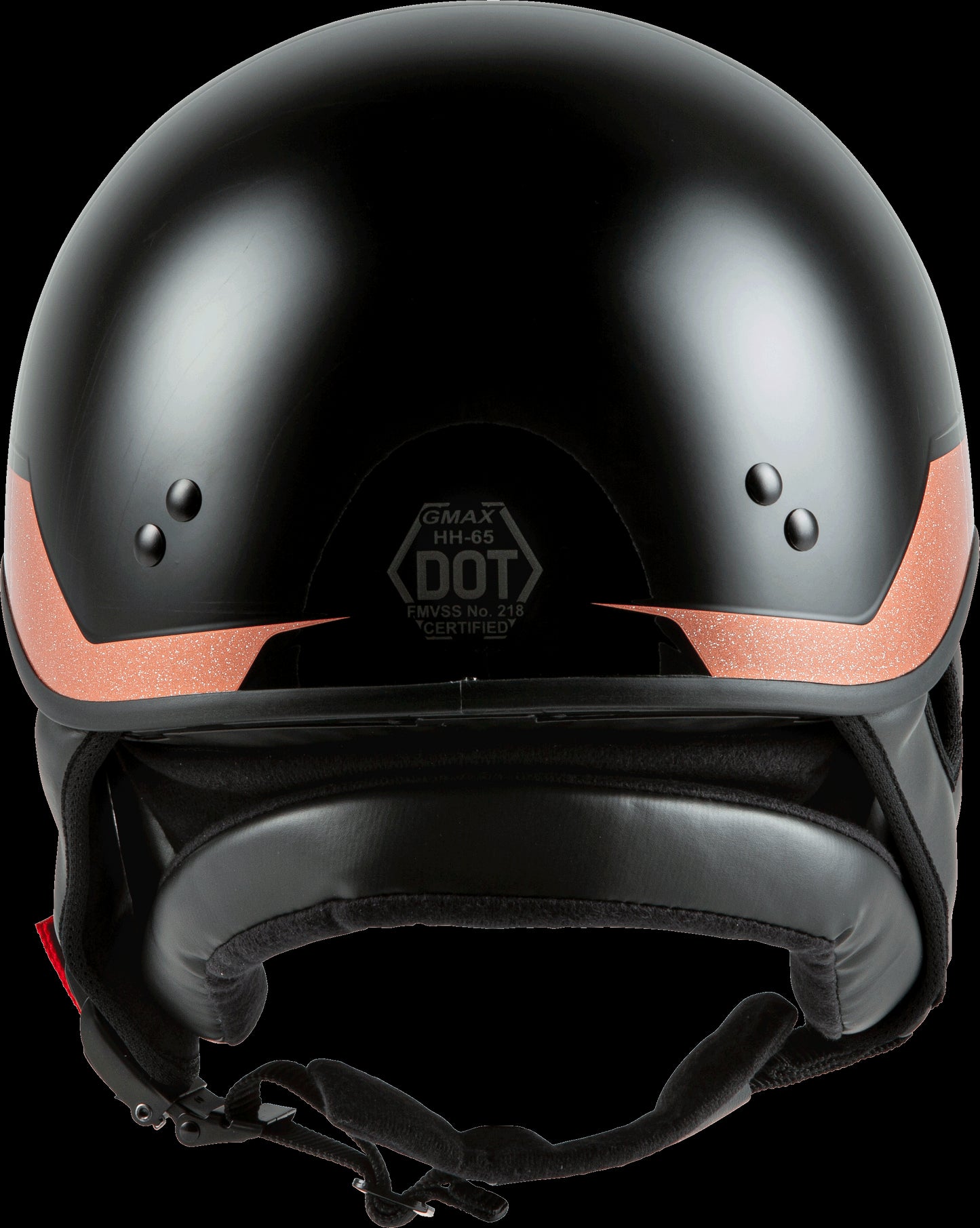 GMAX HH-65 Source Naked Half Helmet (Black/Copper) - XXL