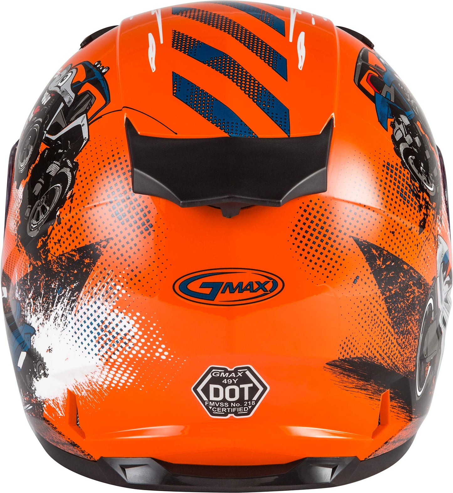 GMAX GM-49Y Beasts Youth Snow Helmet (Orange/Blue/Grey) - Youth Large