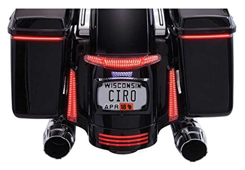 Ciro 40054 Latitude Taillight and License Plate Holder for 14-23' Harley-Davidsons (Black w/ Light Smoke Lens)