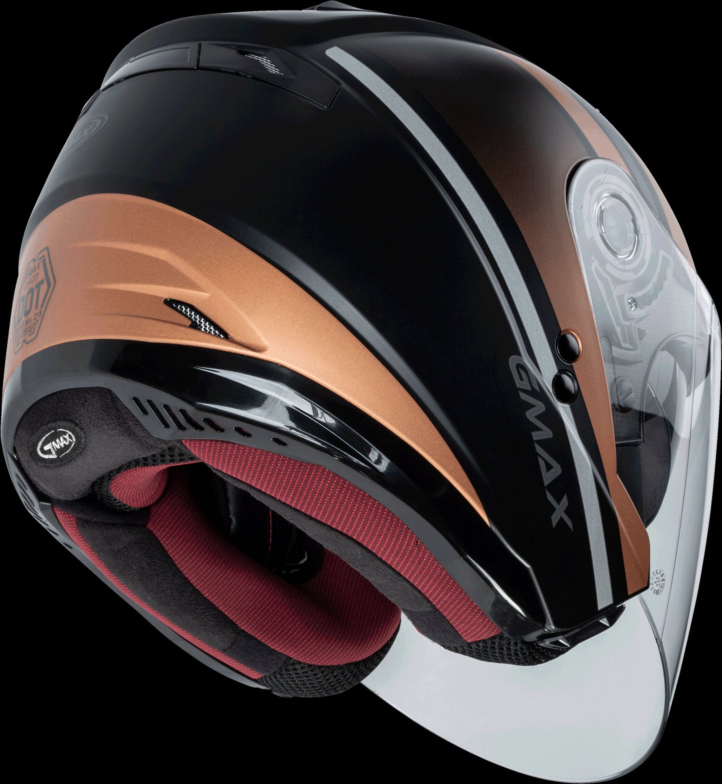 GMAX OF-77 Reform Open-Face Helmet (Matte Black/Copper/Silver) - Medium