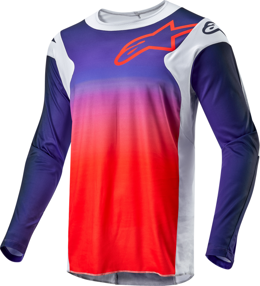 Alpinestars Men's Racer Hoen MX Jersey (Light Grey/Hot Orange/Black) - Small