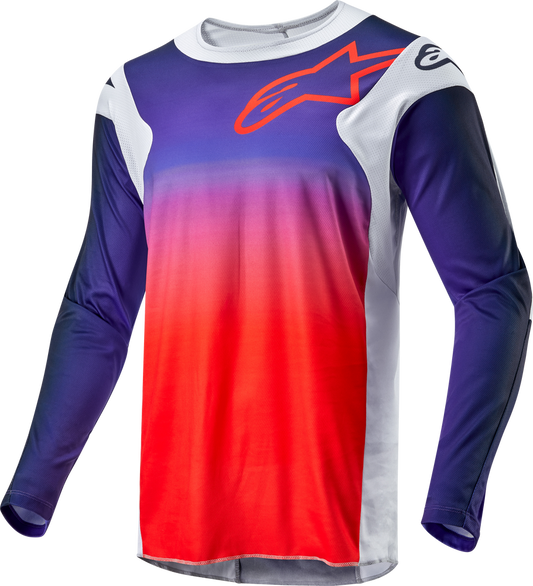 Alpinestars Men's Racer Hoen MX Jersey (Light Grey/Hot Orange/Black) - Small