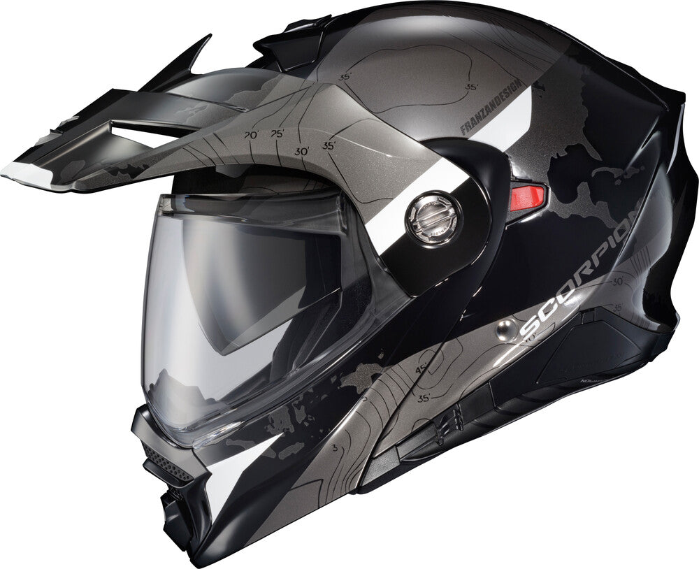 ScorpionEXO AT960 Modular Adventure Street Helmet (Topographic Black/White)