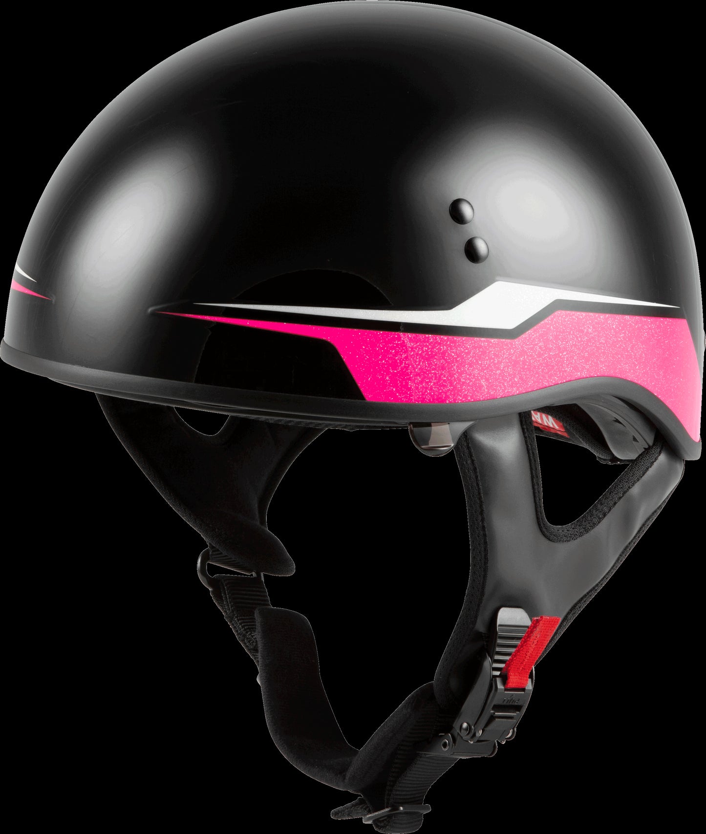 GMAX HH-65 Source Naked Half Helmet (Black/Pink) - XL