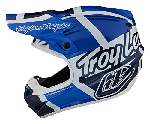 Troy Lee Designs SE4 Polyacrylite Midnight Motocross Helmet W/MIPS - Full Face Offroad Motorcycle Dirt Bike ATV Powersports Dual Sport Racing Helmet - Mens Womens Unisex (Blue, 2XL)