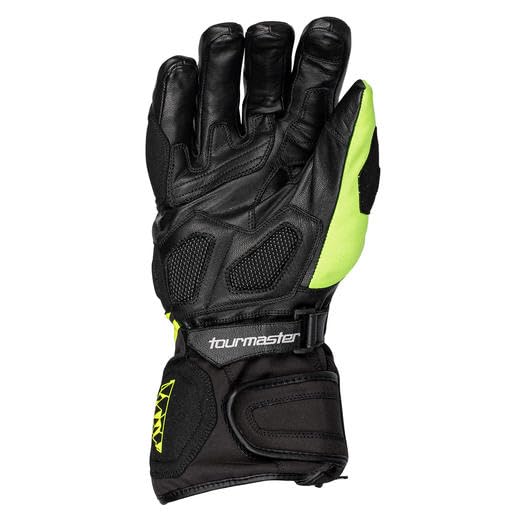 Tourmaster Polar-Tex Motorcycle Gloves (Black/Hi-Vis) - Small