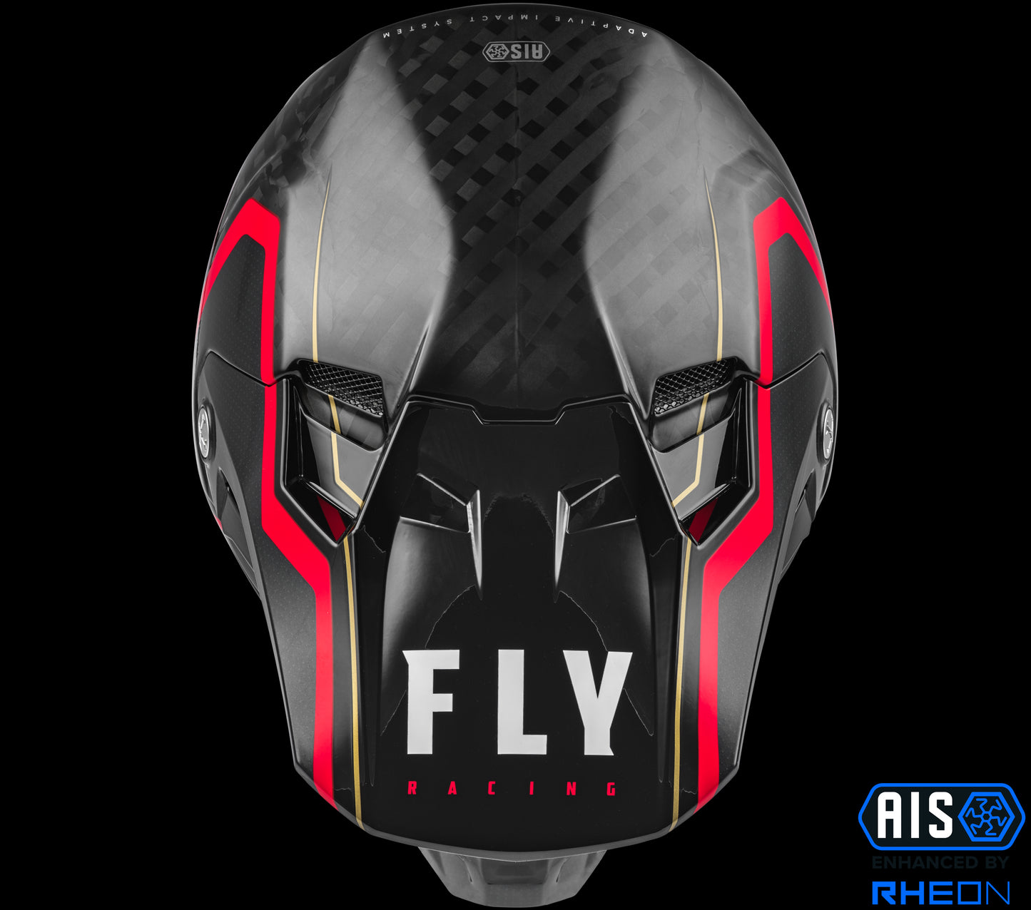 Fly Racing Formula Carbon Axon Helmet (Black / Red / Khaki) - Youth Large