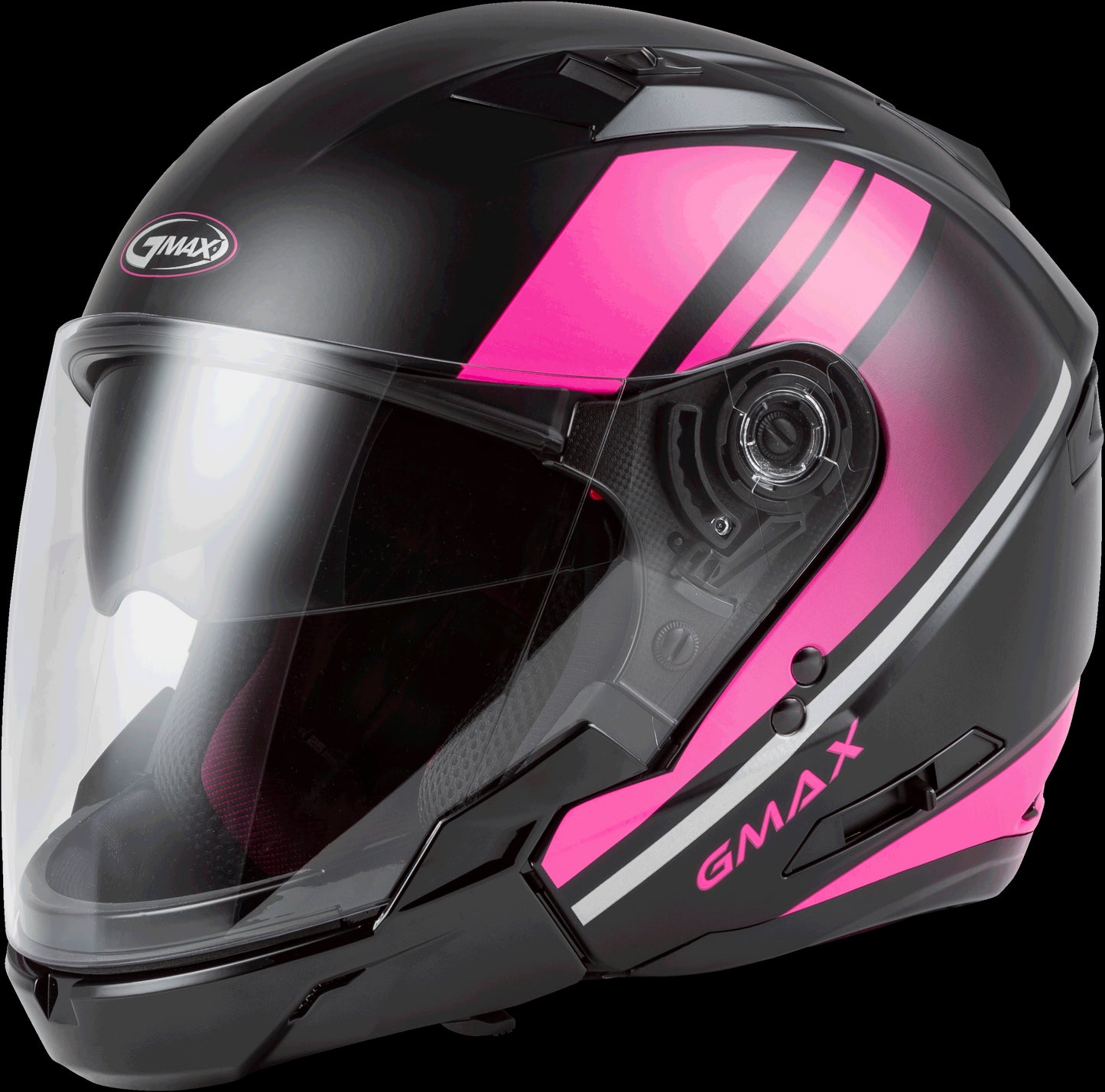 GMAX OF-77 Reform Open-Face Helmet (Matte Black/Pink/Silver) - Small