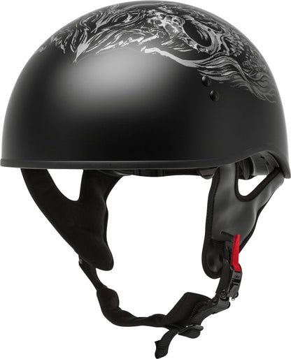 GMAX HH-65 Naked Half Helmet (Black/Silver)