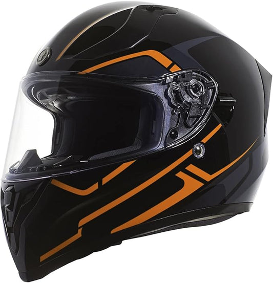 TORC T15 Motorcycle Helmet (Gloss Black/Rush Orange) - Small