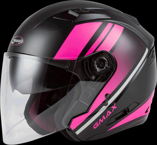 GMAX OF-77 Reform Open-Face Helmet (Matte Black/Pink/Silver) - Small