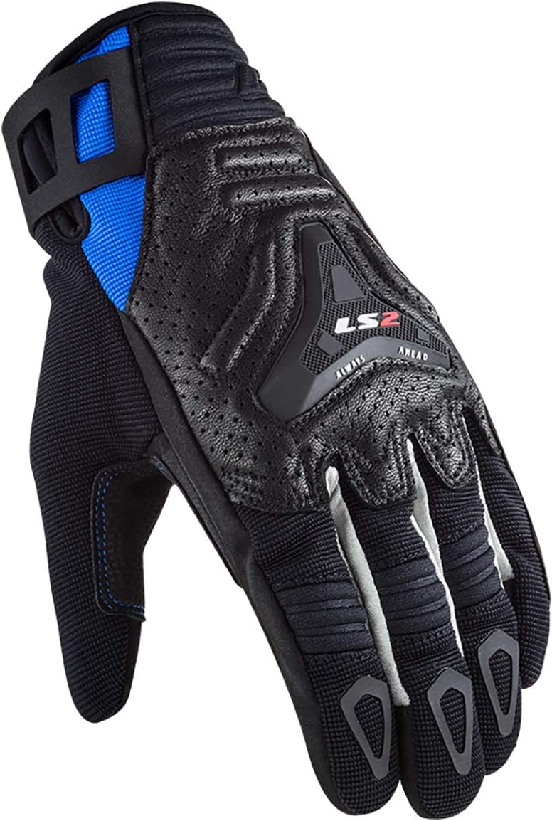 LS2 Helmets Men's All Terrain Touring Glove (Black/Blue)