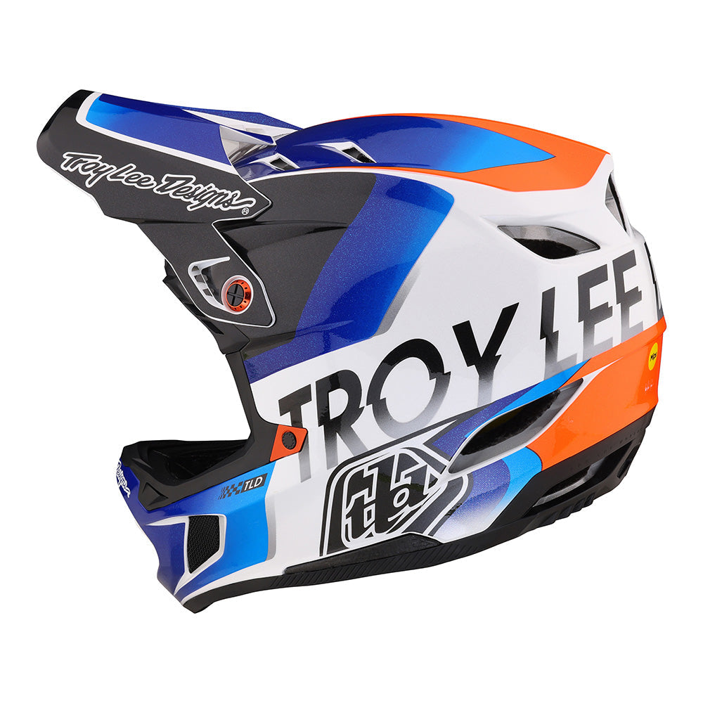 Troy Lee Designs D4 Composite Qualifier Mountain Bike Helmet (White / Blue)