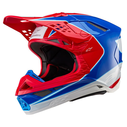 Alpinestars Supertech M10 Aeon Helmet (Bright Red/Blue Glossy) - XL