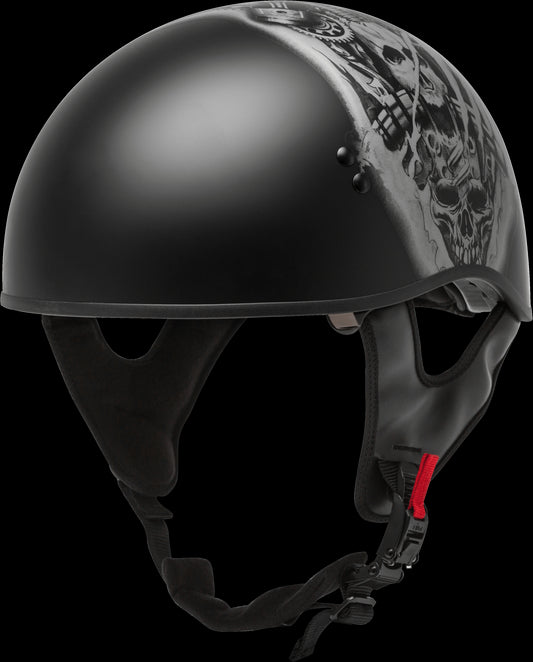 GMAX HH-65 Tormentor Naked Half Helmet (Matte Black/Silver)