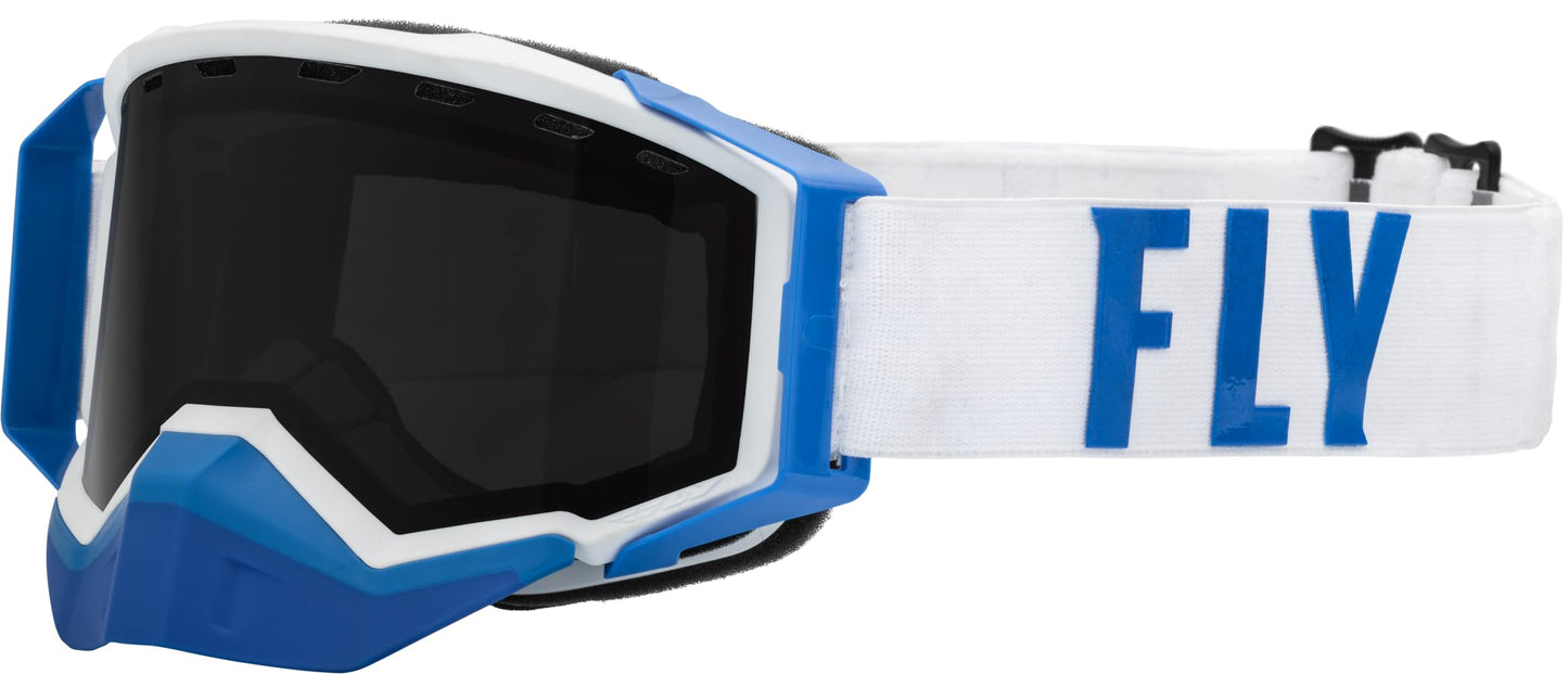 Fly Racing Men's Zone Pro Snow Goggle (White/Black W/Polarized Smoke Lens)