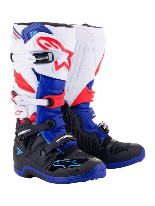 Alpinestars Tech 7 Boots (Black / Dark Blue / Red / White)