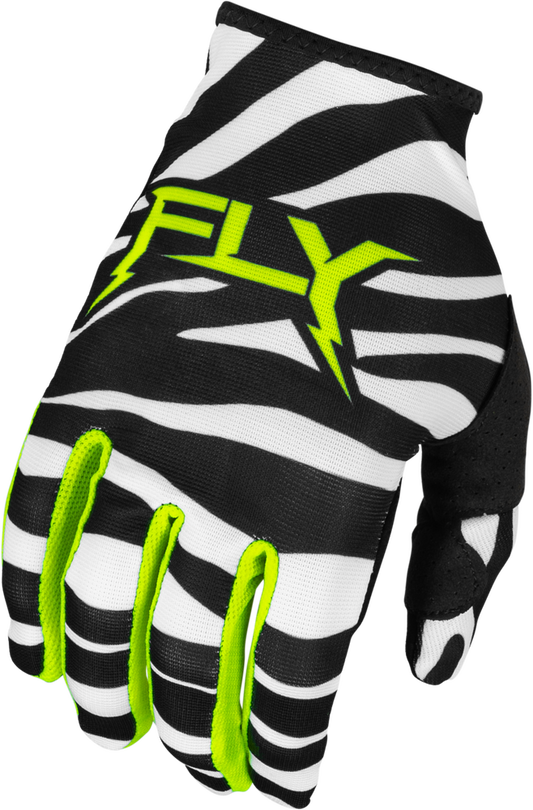 Fly Racing 2024 Adult Lite Uncaged Gloves (Black/White/Neon Green)