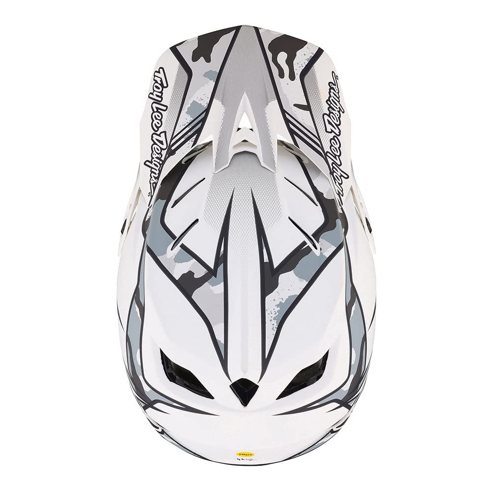 Troy Lee Designs D4 Composite Matrix Camo Full Face Mountain Bike Helmet (White)