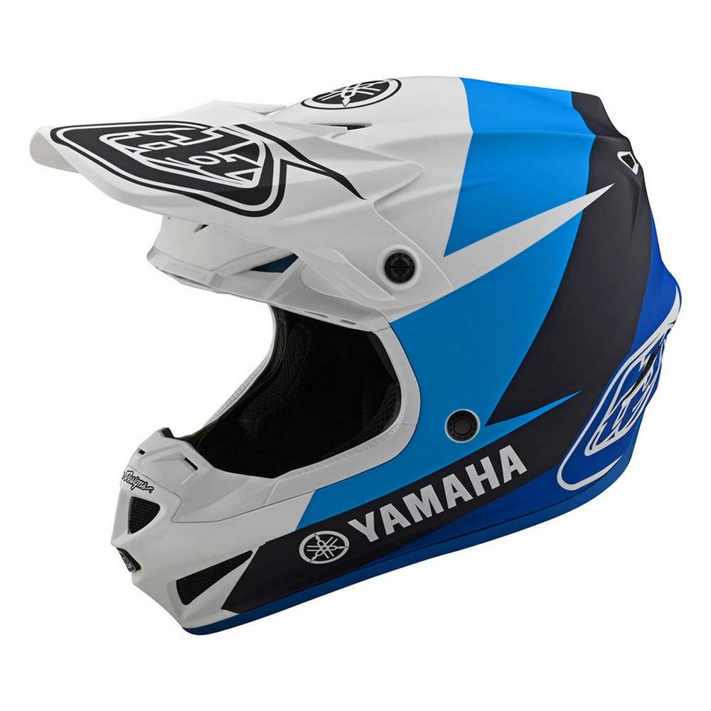 Troy Lee Designs Adult | Offroad | Motocross | SE4 Yamaha L4 Helmets (White/Blue, X-Small)