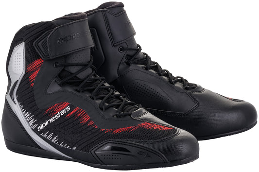 Alpinestars Faster-3 Knit Motorcycle Shoes (Black / Silver / Red)