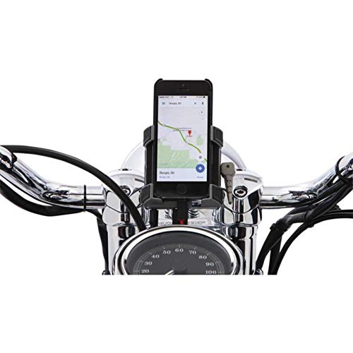 Ciro Phone Handlebar Mount (Chrome w/ Charger and 1"-1/4" Handlebar Mount) 50214