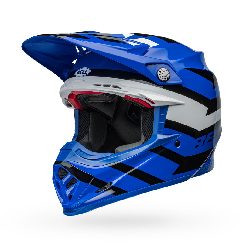 Bell Moto-9S Flex Helmets (Banshee Gloss Blue/White)