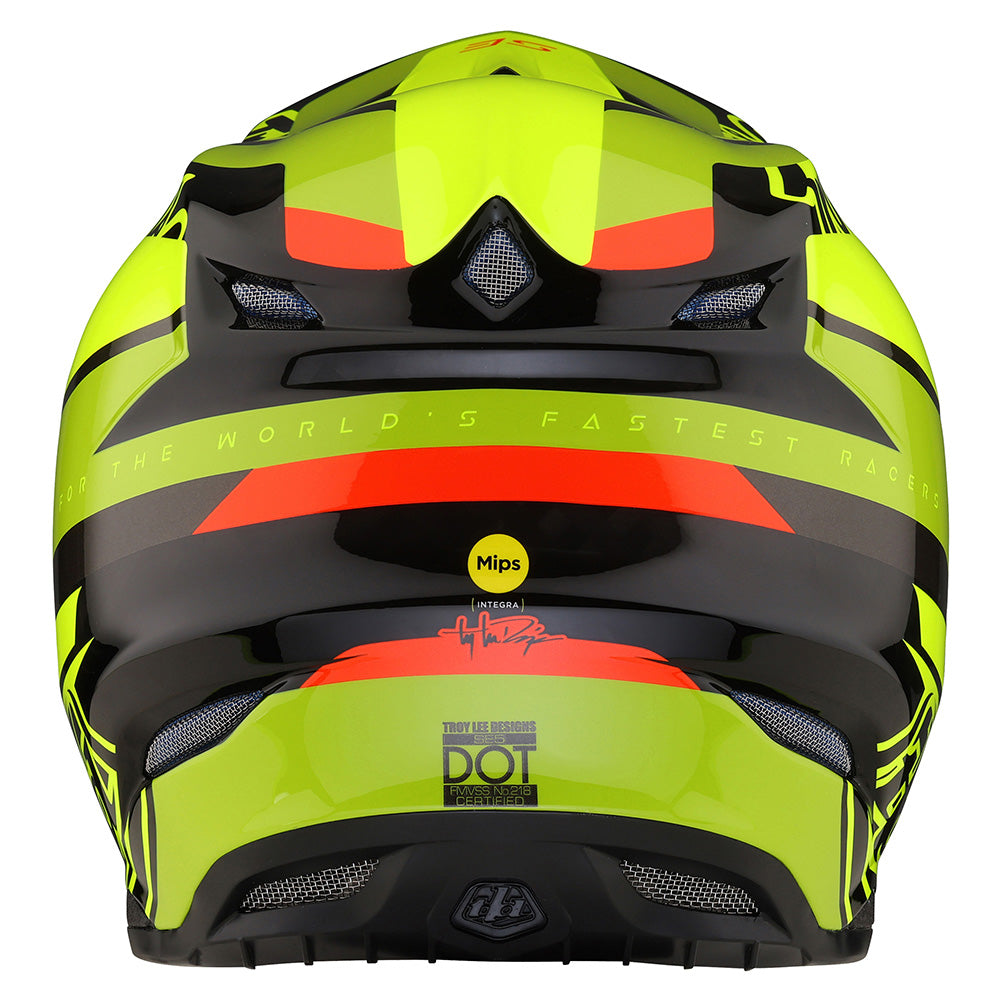 Troy Lee Designs Adult SE5 Carbon MX Helmet W/MIPS (Omega Black / Flo Yellow, Small)