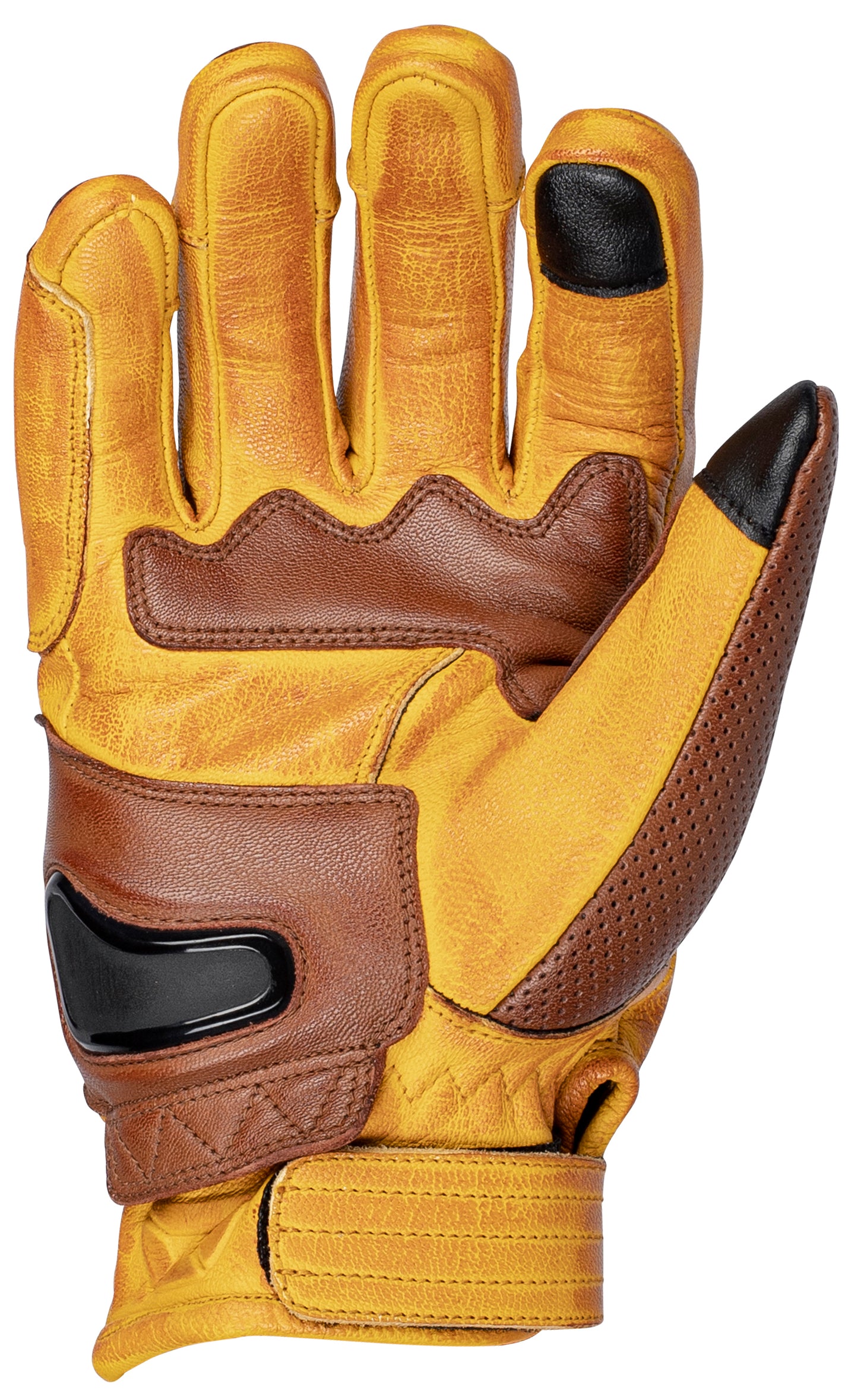 Cortech Bully Leather Motorcycle Gloves (Gold/Brown)