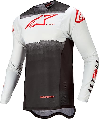 Alpinestars Supertech Foster Jersey (White/Black/Red Fluo) - XL