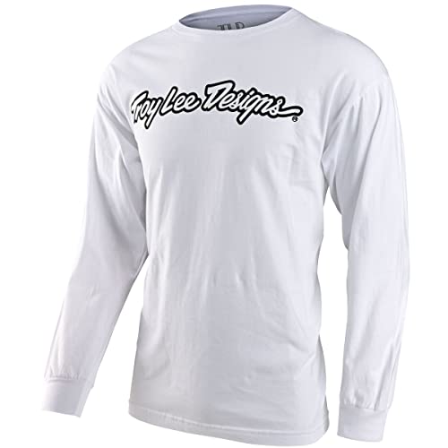 Troy Lee Designs Signature Long Sleeve Shirt (SMALL) (WHITE)