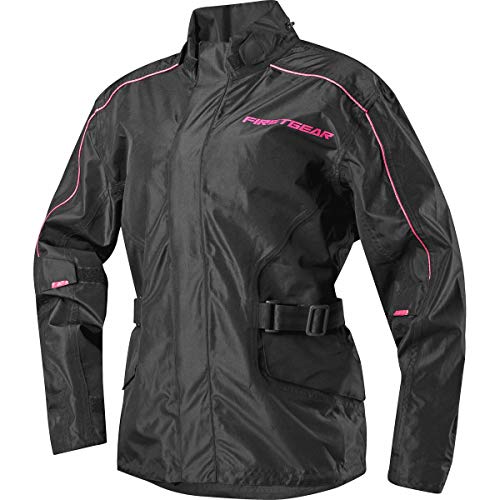 Firstgear Women's Triton Rain Jacket (Black/Pink) - Medium