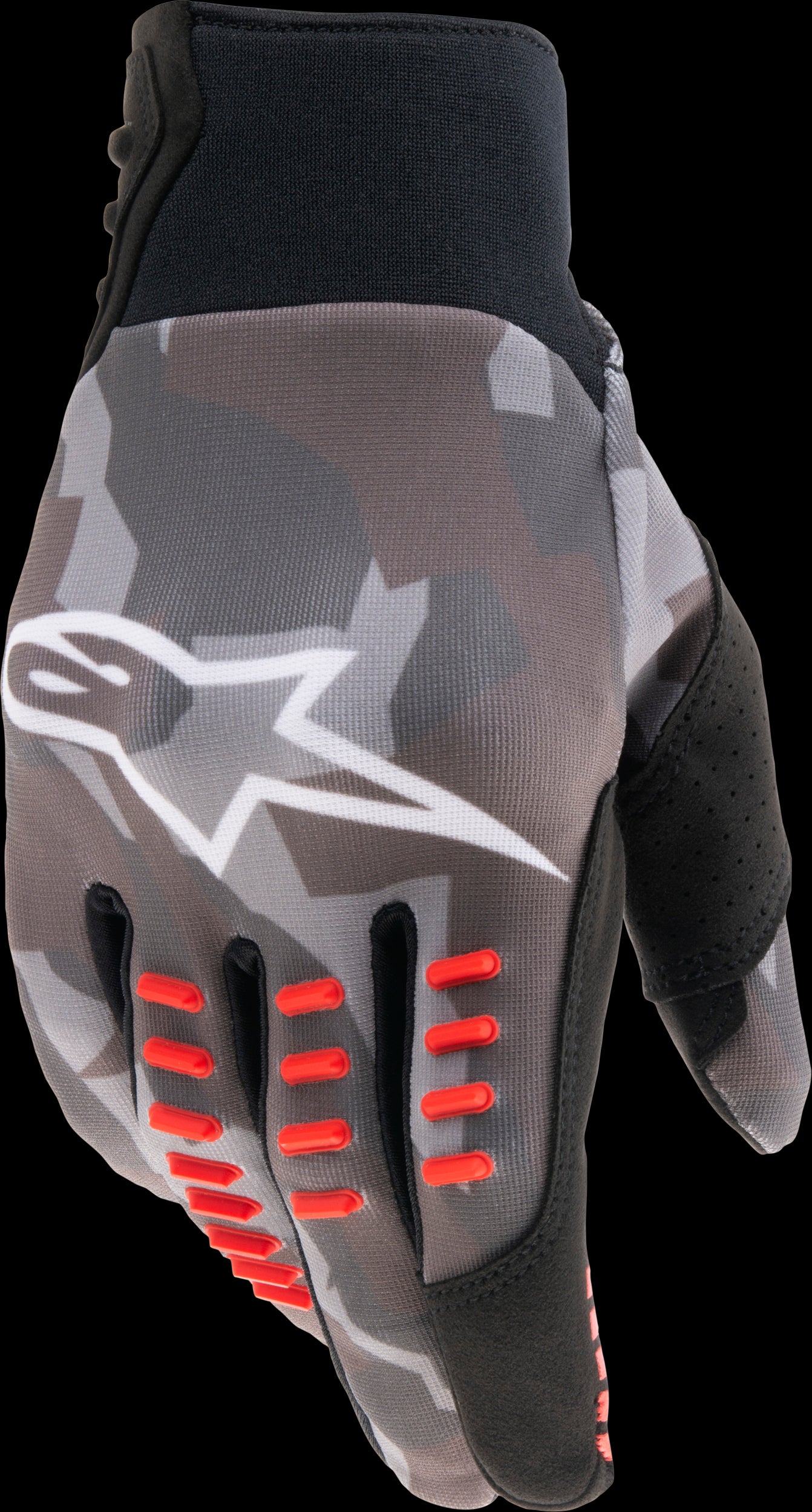 Alpinestars SMX-E Gloves (Grey Camo/Red Fluo) - Medium