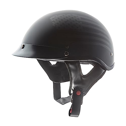 TORC T53 Black Hills Motorcycle Helmet (Matte Black Flag) - XS