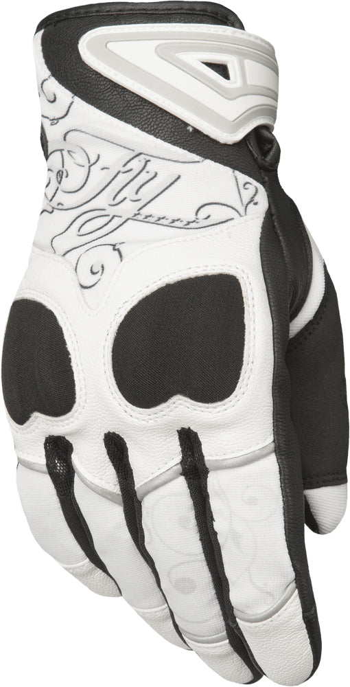 FLY Racing Women's Venus Motorcycle Gloves (White / Black) - Medium