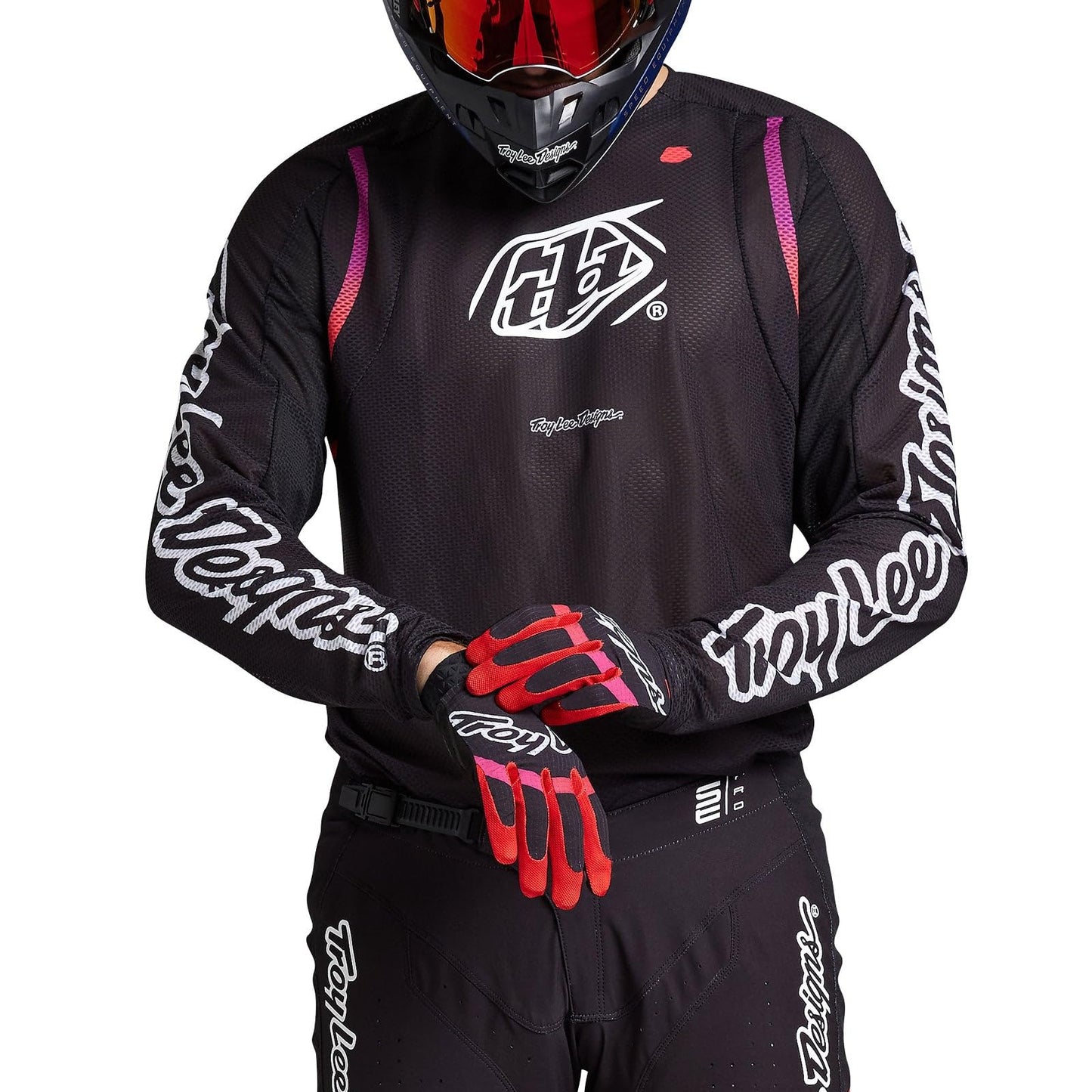 Troy Lee Designs SE Pro Air Adult Moto Jersey, Pinned Black, X-Large