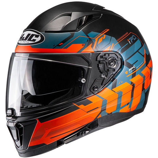 HJC i70 Alligon Helmet (Black/Orange/Blue) - Medium