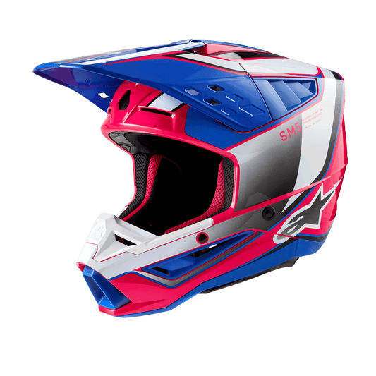 Alpinestars SM-5 Sail Helmet (White / Diva Pink / Enamel / Blue Glossy) - 2XL